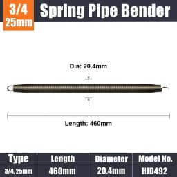 1Pcs 420mm PVC Pipe Spring Bender 12.4-26.4mm 3/8 1/2 3/4 Wire Pipe Bending Tool Square Steel Curve Spring Wire Tube Manual Tool