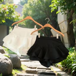 White A-Line Skirt with Lace Trim High Waist Slimming Asymmetrical Spring Summer Women's Fashion Short Skirt