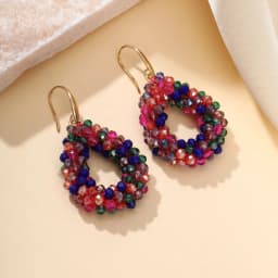 INKDEW Small Earrings National Flag Colors Water Drop Earrings for Women Handmade Beads Crystal Earrings Gift Jewelry EA124
