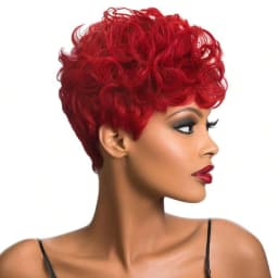 Short wigs For Black Women Pixie Cut Wig Human Hair Glueless Synthetic Wigs Pre Plucked Short Curly wigs With Bangs For Daily