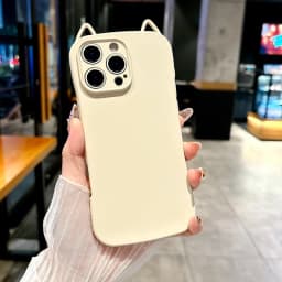 Cute 3D Ears Clear Case For iPhone 17 16 15 14 13 12 11 Pro Max 8 7 Plus SE 17promax Cartoon Bear Pendant TPU Cover Shell