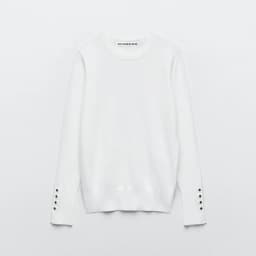 KEYANKETIAN Women's O-Necked Long Sleeves With Buttons Pullover Sweater Female Casual Solid High-Stretch Shirts Chic Ladies Top