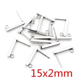 20pcs 316L Stainless Steel Geometric Earring Stud Earring Posts Connector Fashion Styles DIY Jewelry Making Findings Accessories