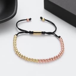 Classic Men Women Bracelet 4MM Copper Beaded Charm Bracelet Pulseira Adjustable Bracelet Fashion Jewelry Gift