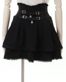 Japanese Mine Double Butterfly Braid Buckle Leather Ring High Waist Skirt Shorts Women Liz Sweet Pink Lace Pleated Short Skirt