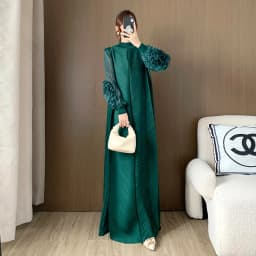 Miyake Pleated Heavy Industry Flower Disc Geometric Pleated Dress Versatile Age-reducing Mother Outfit 2025 for Women