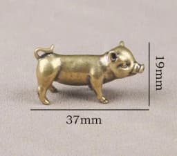 Retro Brass Handmade Pig Miniatures Figurines Desk Ornament Metal Copper Animal Model Toy Tea Pets Decoration Crafts Accessories