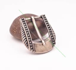 Solid Vintage Silver End Bar Pin Buckle 3 Pcs Set Diy Leathercraft Western Engraved Headstall Belt Buckle Replacement Fit 24mm