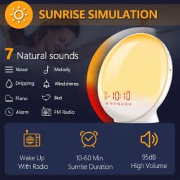 WiFi Smart Sunrise Alarm Clock Wake-up Light RGB APP Control Sunlight Simulation Night Light Sleep Aid with Speaker White Noise