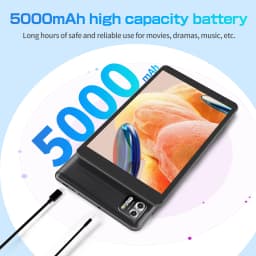 PRITOM 8 Inch Tablet Android 14, Octa Core, 8GB (4+4GB Virtual) RAM, 64GB ROM, 5G Wi-Fi, with Protective Leather Case