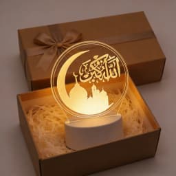 Eid Mubarak USB Operated 3D LED Night Light 2026 Eid Party Holiday Decoration Table Ornament Muslim Ramadan Decoration for Home