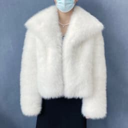 Women's Plus Size Winter Fur Coat Fox Large Lapel Loose Short Top Elegant Warmth for Cold Weather