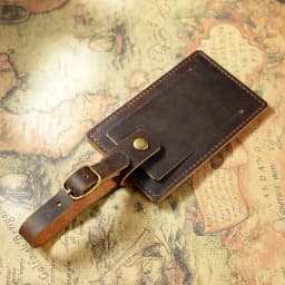 Vintage Leather Luggage Tag, Premium Full-Grain Leather Travel Tag, Creative Gift for Travelers, 11x7x5cm 40g
