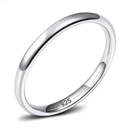 Trumium 2/ 4/6mm 925 Sterling Silver Ring High Polish Plain Dome Wedding Band Comfort Engraving