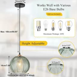 Nordic Glass Pendant Light Striped E27 For Living Room Bedroom Bar Dining Room Kitchen Dining Table Interior Decorative Lighting