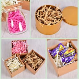 100G Gift Box Filler Decorative Pleated Colorful Raffia Wedding Candy Packaging Box Filler Shredded Paper Silk Material