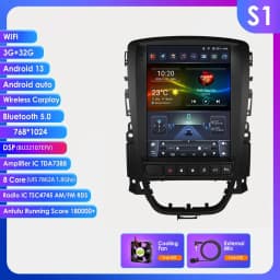 2Din Android 13 Car Radio for Opel Astra J Vauxhall Buick Verano 2009-2015 Multimedia Video 4G WIFI Carplay Head Unit 7862