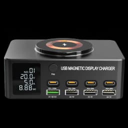 220W GaN USB Type C Fast Charger Portable QC3.0 140W Desktop Power Charging Station Charger For iPhone 16 15 Pro Max MacBook Air