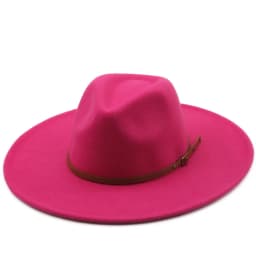 9.5cm Wide Brim Fedora Hats with Brown Belt Autumn Winter Women Party Top Hat Men Jazz Retro Cowboy Felt Cap Panama Sun Hat