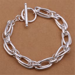 Noble 925 Sterling Silver Square Solid Chain Bracelet For Women Men Charm Party Gift Wedding Fashion Jewelry