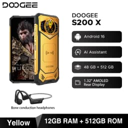 DOOGEE S200 X 5G Rugged Phone Android 16 48GB+512GB 6.72” FHD+120Hz Dimensity 7050 10100mAh 100MP Camera AI Assistant NFC