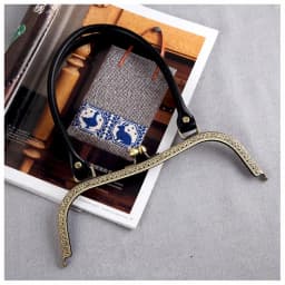 KISSDIY 2PCS PU Leather Handle Carved M Shape 27 CM Big Size Women Clutch Bag Metal Clasp Female Purse Frame