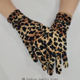 D0UB Unisex Leopard Pattern Gloves Breathable Polyester Cold Weather Essential Club Handwear