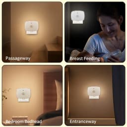AC 110-220V Motion Sensor LED Night Lights 3 Color Dimmable Light Plug-in Model Infrared Smart Backlight Eye-Care Night Light