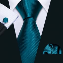Designer Silk Men Tie Set Blue Teal Green Necktie Handkerchief Cufflinks Wedding Business Gift Dropship Barry. Wang A-5981