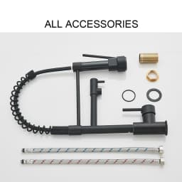 Black Pull Down Kitchen Faucet Dual Spout 360° Rotation Hot Cold Water Mixer Tap Single Handle Deck Mounted Kitchen Sink Crane