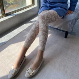 High Waist Safety Pants Women's plus Size Elastic Lace Mesh Bottoming Trousers Seven-Quarter Length Spring Fashion plus Size