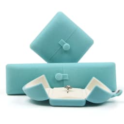 Special Design Velvet Wedding Double Ring Pendant Box Good Quality Jewelry Display Gift Case