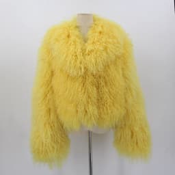 PINK JAVA QC23050-2 new arrival real mongolia sheep fur jackets women winter fur coat wholesale hot sale
