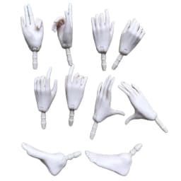MENGF Doll Hands Feet 1/6 Doll Parts Super White Coffee Brown Doll Accessories DIY Dressing Doll Decors 4 Gesture Hands Parts