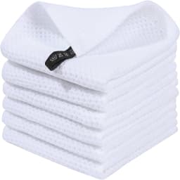 1/6Pcs Hot-selling Pure Cotton Honeycomb Kitchen Square Towel Set Easy To Clean with Hook Waffle 30*30cm