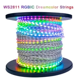 Green Black Wire Full Dream Color LED Strip String Fairy Lights WS2811 RGBIC Addressable Individually 5V Decorate Christmas Tree