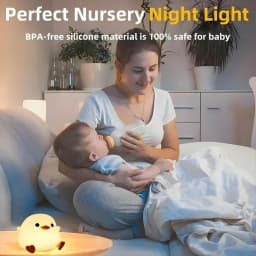 Do Duck Night Light, Silicone Squishy Nursery Bedside Lamp, USB Rechargeable Touch Table Lamps for Bedrooms, Living Room Decor