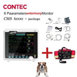 CONTEC CMS6000 Adult Neonate Vet Portable 6 Parameter Patient Monitor vital signs monitor ECG NIBP RESP SPO2 PR TEMP