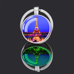 Luminous Eiffel Tower Keychains Two-Side Glass Pendant Key Chain France Paris Eiffel Tower Glow in The Dark Keyring Travel Gifts