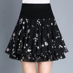 Summer Polka Dot Chiffon Short Skirt Women's High Waist A-Line Half-length Puffy Skirt Anti-Light Large Size Commute Style