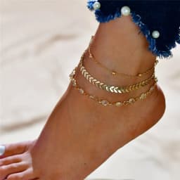 Modyle 2024 New Bohemia Handcuffs Anklet Multilayer Silver Color Foot Chain Fashion Ankle Bracelet For Women Beach Jewelry