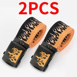 Punk Style Flame Belt - Trendy Hip-hop Street Bad Boy Personality Decoration Durable for Both Men and Women Trendy Eyelet Belt