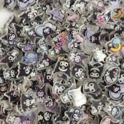 2cm cartoon anime cat and dog acrylic patch transparent handmade DIY keychain pendant PP clip accessory material wholesale