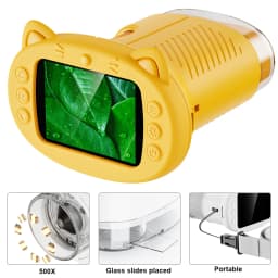 Kids Microscope 500x Science and Education Handheld Microscope 2.4-Inch Pocket USB Microscope Birthday Gifts For Boys And Girls