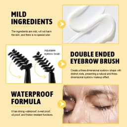 Rave Lady 3Pcs Brows Styling Spiking Glue Waterproof Long Lasting Makeup Colourless Instantly Dry Eyebrow With Double Brush