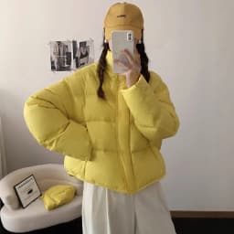 Korean Cropped Hooded Down Jacket for Women Winter Thickened White Duck Down Coats Woman Solid Color All Match Puffer Jackets