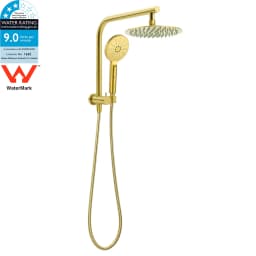 **Sydney Stock** KYLINS 2 In 1 Shower Head Set Round 8/10/12/16'' Rainfall Head Gooseneck Arm Mixer Taps Set Gun Metal Grey WELS