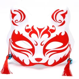 Fox Mask Japanese Cosplay Half Face Mask Kabuki Kitsune Masquerade Anime Cosplay Cat Mask Rave Adult Children Funny Party Props