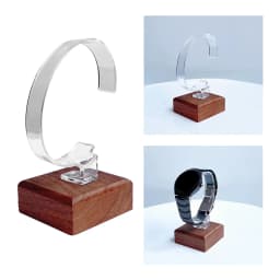 Multifunctional Watch Display Stand Tool Stable Wooden Base Jewelry Bracelet Bangle Display Rack Wrist Watch Holder for Counter