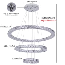 Crystal Pendant Light Living Room Remote Control Gold Chrome Lustre Ceiling Chandeilers Lamp for Bedroom Home Decoration Luminai